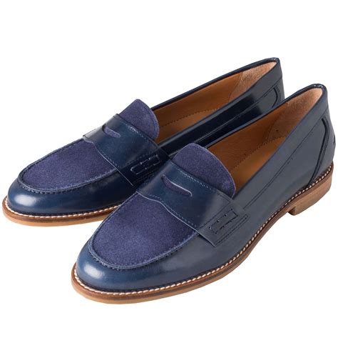 Navy Suede Leather Loafers 